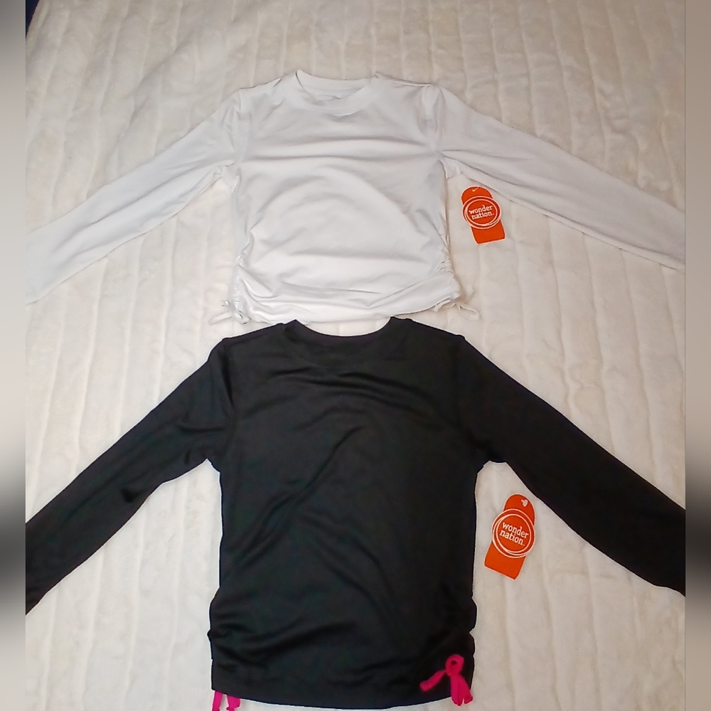 Bundle Of 2 Wonder Nation Girls Rash Guard XS (4-5) NWT - Picture 1 of 9